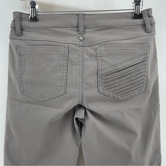 Prana Brenna Skinny Jeans Gray Ribbed Textured 8 - Picture 6 of 7